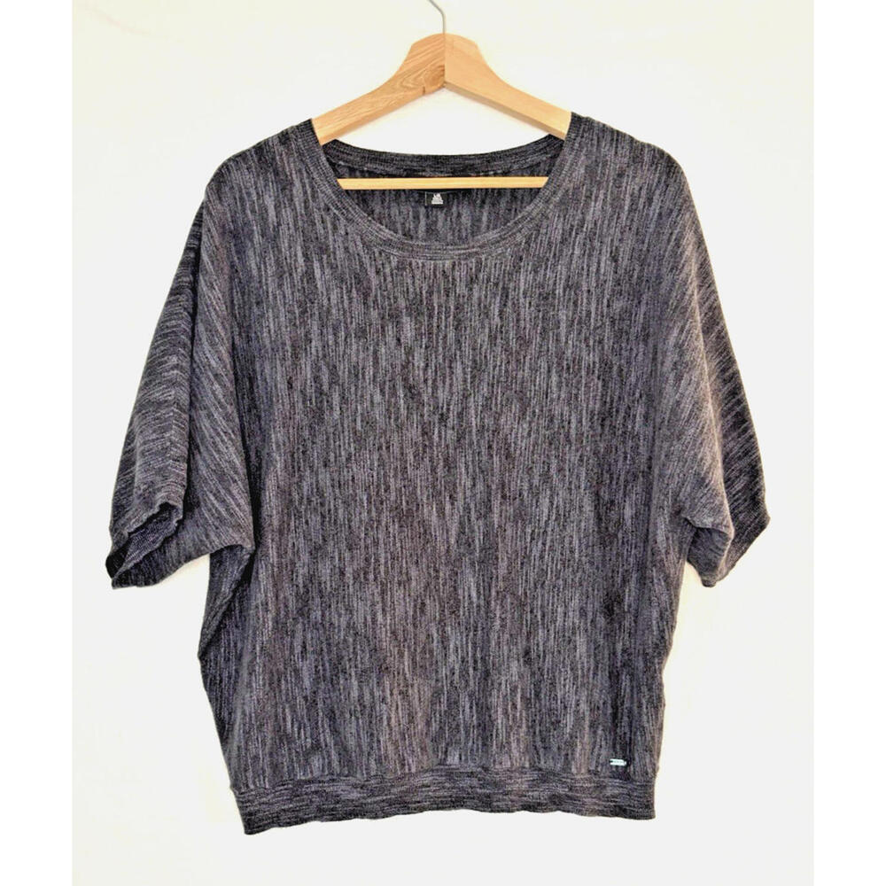 DKNY Women's Short Dolman Sleeve Sweater Black Sz L
